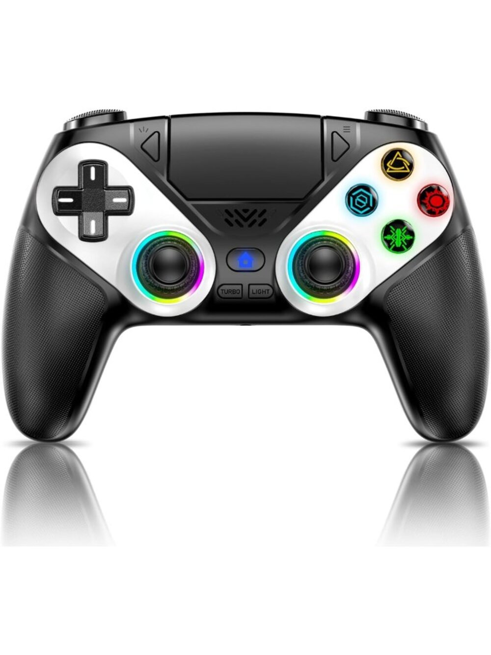 Wireless LED Game Controller for PS5 & PC | Dual Vibration, Turbo Function